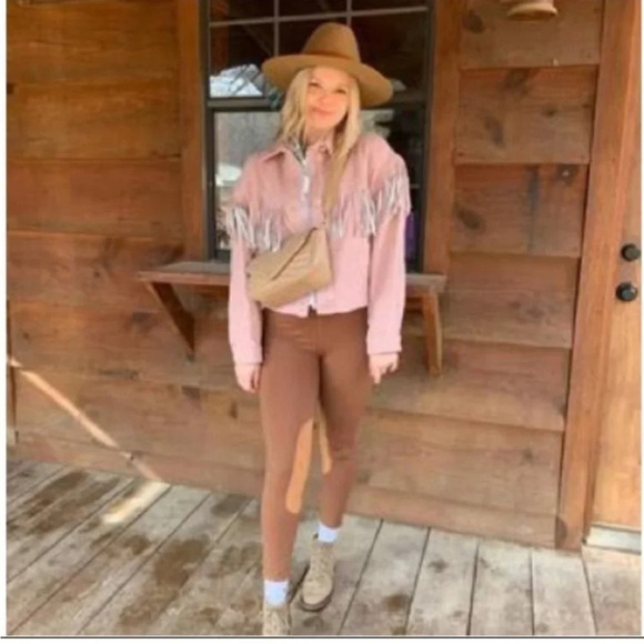 Something Navy Delphine Wool Fringe Jacket Coat S Tan - Picture 7 of 12